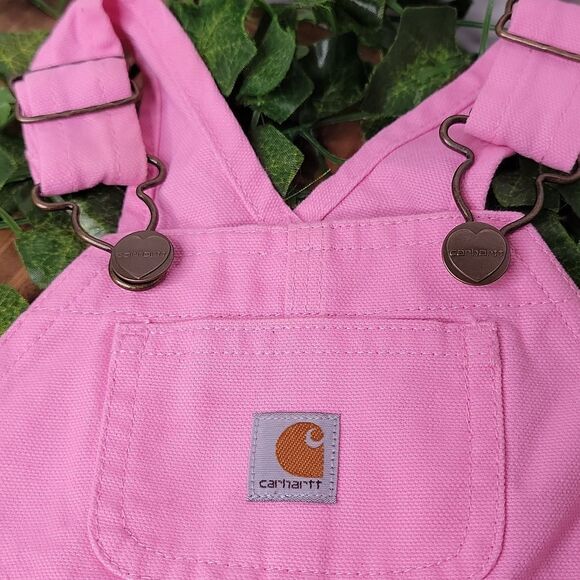 Carhartt. Pink Kids Overalls. Size 3 Month. Like New - Picture 2 of 6